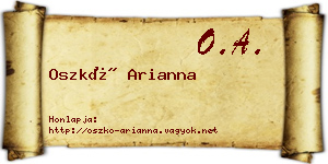 Oszkó Arianna névjegykártya